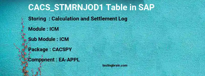 SAP CACS_STMRNJOD1 table