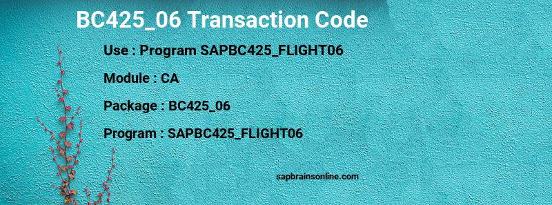 SAP BC425_06 transaction code