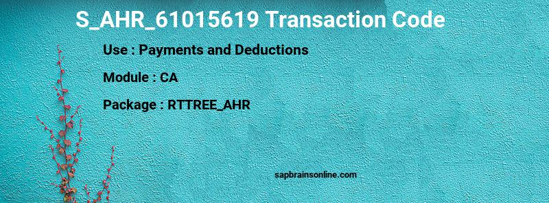 SAP S_AHR_61015619 transaction code