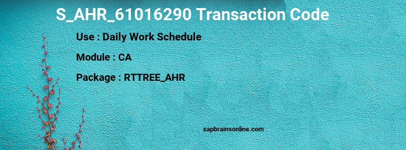 SAP S_AHR_61016290 transaction code