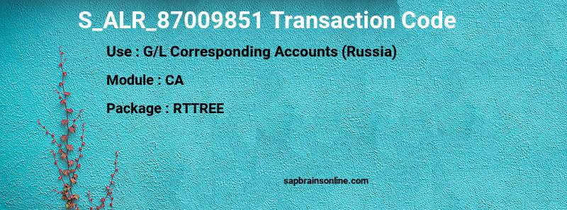 SAP S_ALR_87009851 transaction code