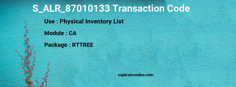 SAP S_ALR_87010133 transaction code