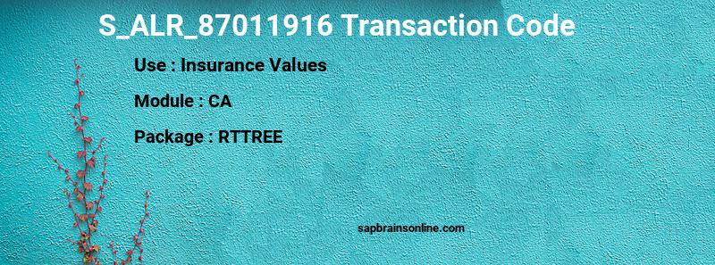 SAP S_ALR_87011916 transaction code