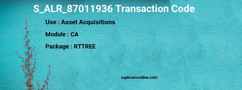 SAP S_ALR_87011936 transaction code