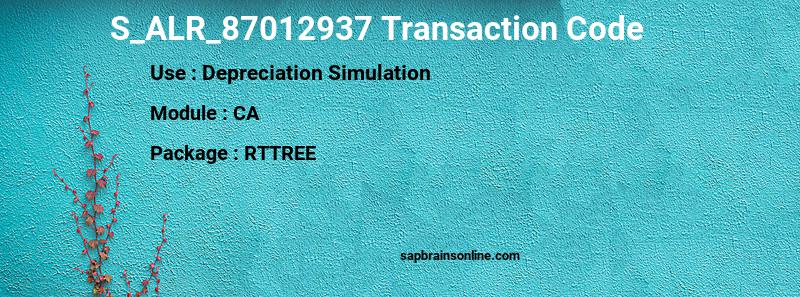 SAP S_ALR_87012937 transaction code