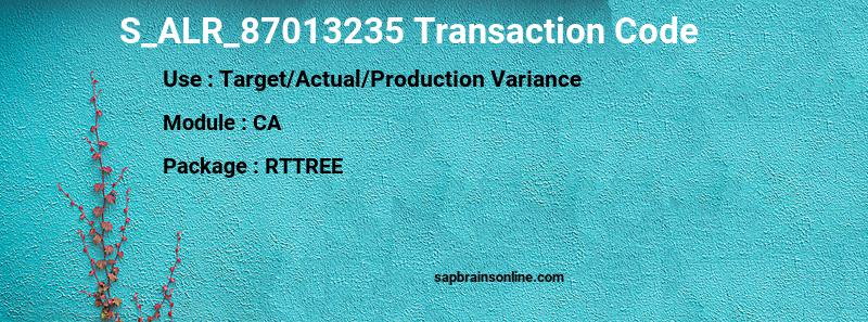 SAP S_ALR_87013235 transaction code