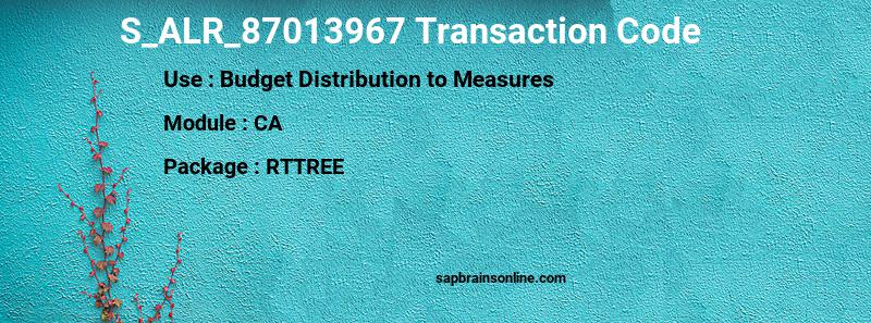 SAP S_ALR_87013967 transaction code