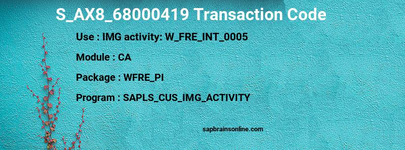 SAP S_AX8_68000419 transaction code