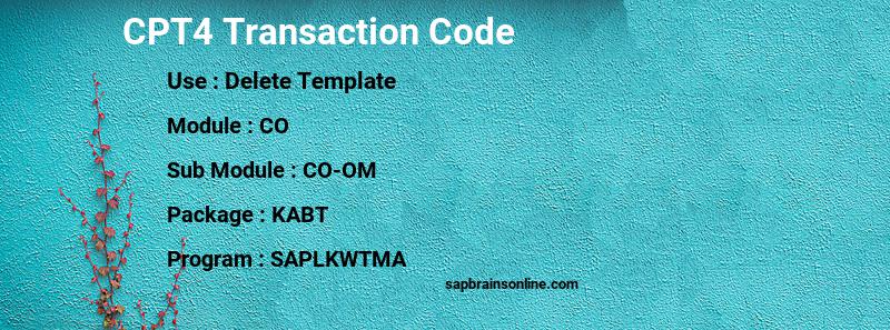 CPT4 SAP Tcode For Delete Template