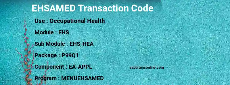 SAP EHSAMED transaction code