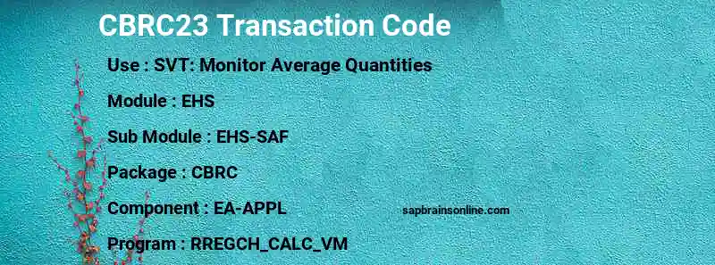 SAP CBRC23 transaction code