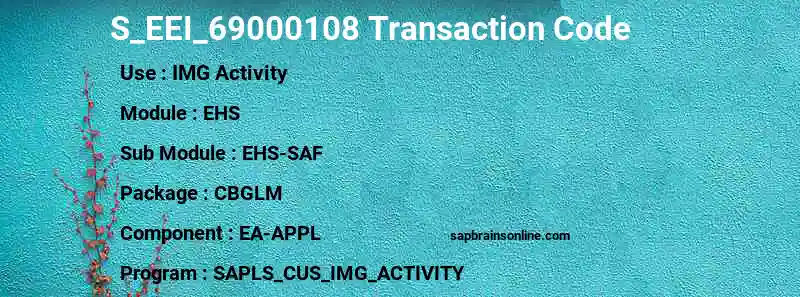 SAP S_EEI_69000108 transaction code