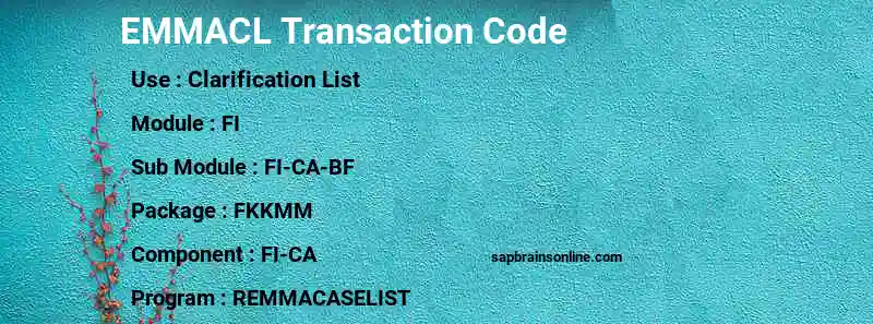 SAP EMMACL transaction code