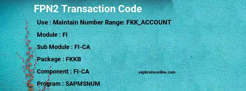 SAP FPN2 transaction code