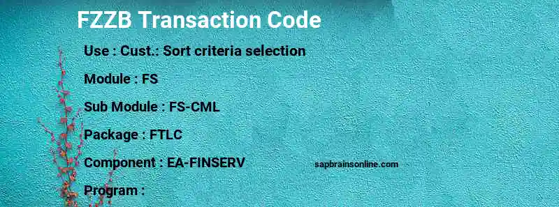 SAP FZZB transaction code