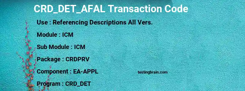 SAP CRD_DET_AFAL transaction code