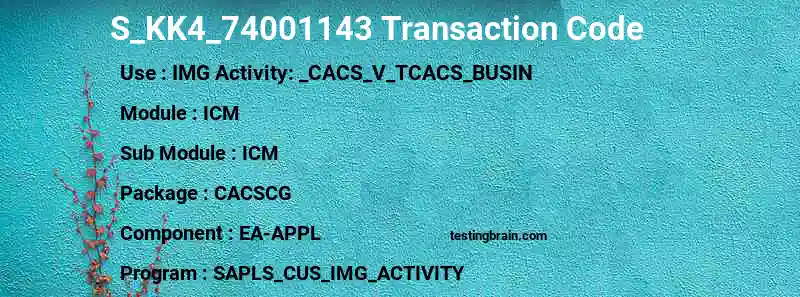 SAP S_KK4_74001143 transaction code