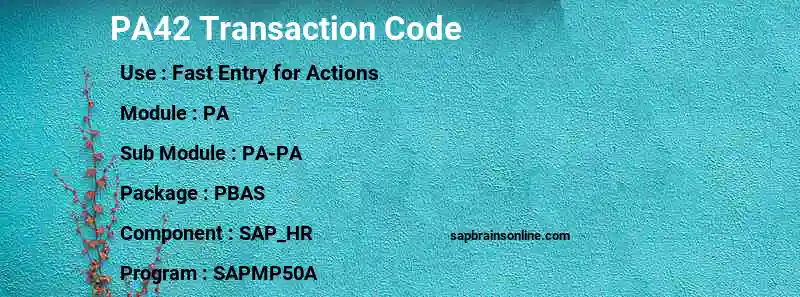 SAP PA42 transaction code