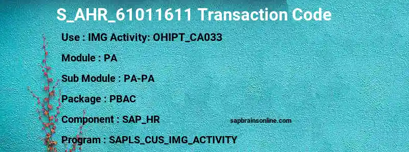 SAP S_AHR_61011611 transaction code