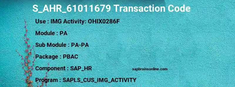 SAP S_AHR_61011679 transaction code