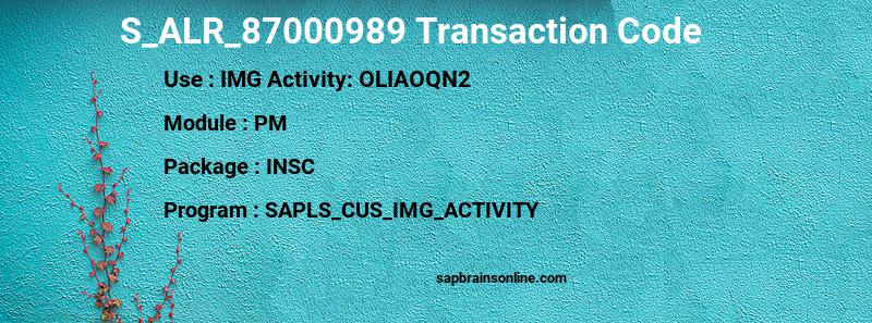 SAP S_ALR_87000989 transaction code