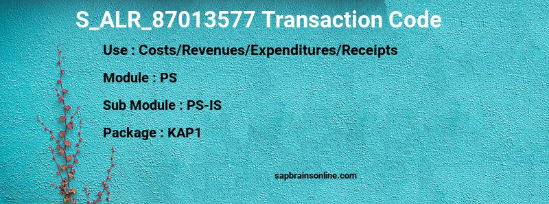 SAP S_ALR_87013577 transaction code