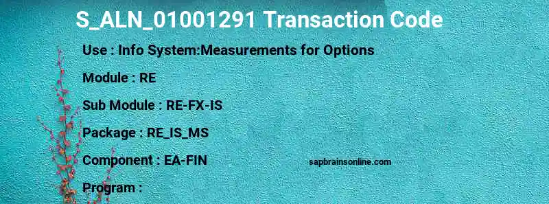 SAP S_ALN_01001291 transaction code